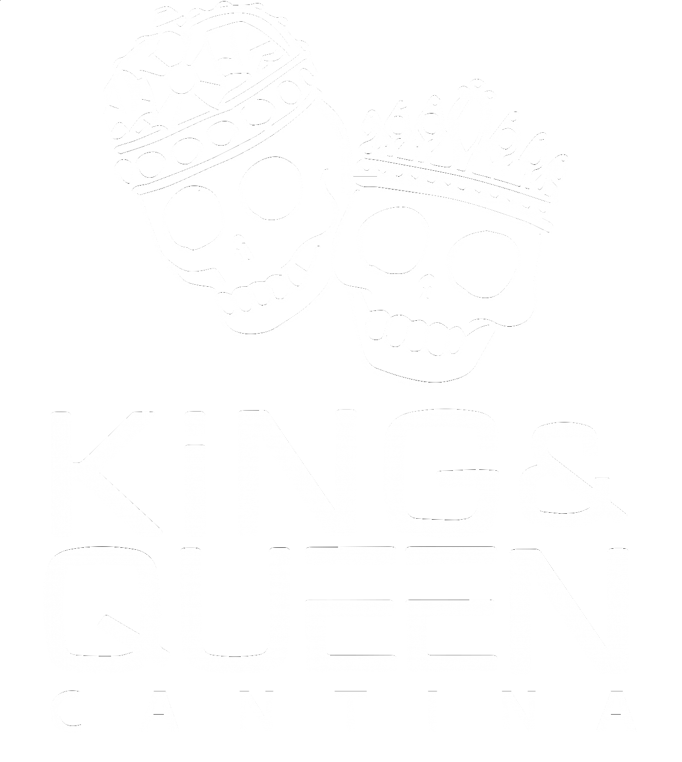 King and Queen Cantina logo white